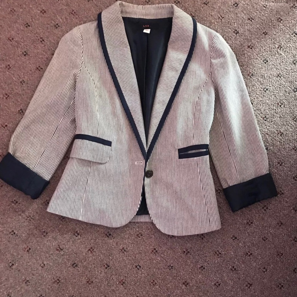 Lux green striped blazer